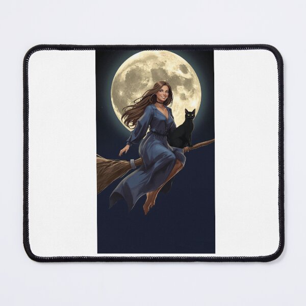 Item preview, Moon witch Flying Under the Full Moon with black cat designed and sold by BlondeBalance.