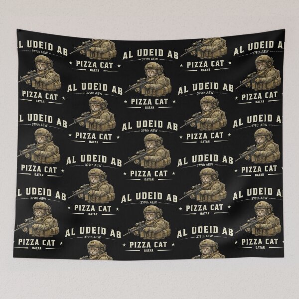 Item preview, Pizza Cat The Deid Al Udeid AB Qatar Military Humor  designed and sold by HughIeas.