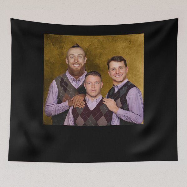 Item preview, Christian McCaffrey George Kittle Brock Prudy Step Brothers Football, San Francisco Football designed and sold by my-dog-funny.