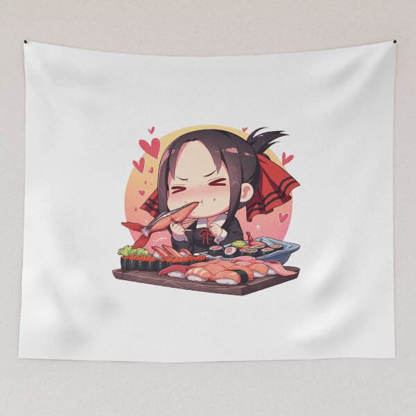 Item preview, Kaguya Shinomiya Kaguya Sama Love Is War Chibi Sushi Hearts designed and sold by Spraykart.
