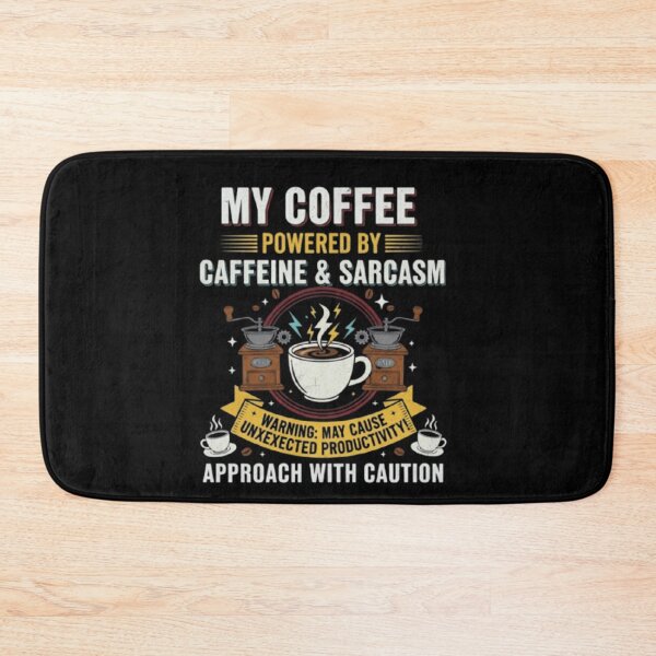 Item preview, Powered by Caffeine & Sarcasm – Coffee Humor Design designed and sold by Dogandesighn.