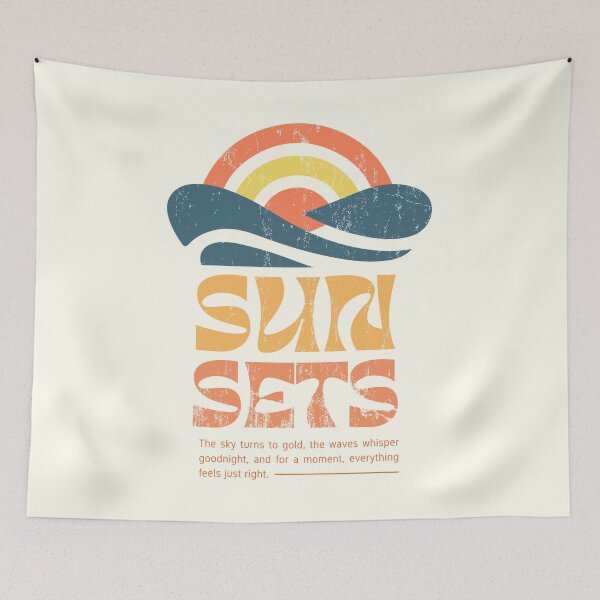 Item preview, Retro Sunsets Vintage Beach Waves Aesthetic Graphic designed and sold by Gawii.