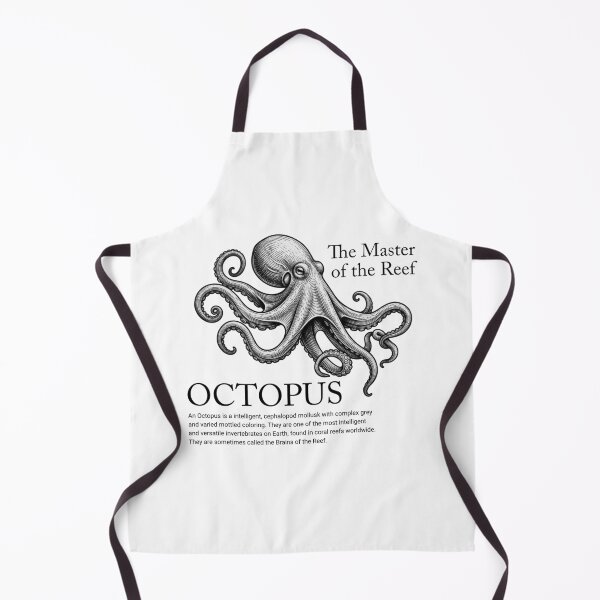 Item preview, Vintage Octopus Engraving Master of the Reef Scientific Art designed and sold by MotionBanana Art.