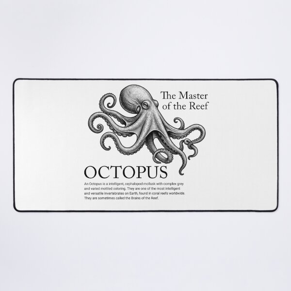 Item preview, Vintage Octopus Engraving Master of the Reef Scientific Art designed and sold by MotionBanana Art.