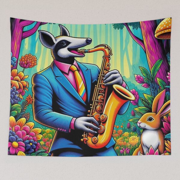 Item preview, Saxophone Serenade – Dapper Anteater in a Fantasy Forest designed and sold by Dogandesighn.
