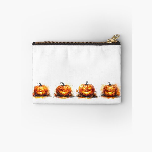 Item preview, Watercolor Jack O’Lanterns with Autumn Leaves designed and sold by katifinell.