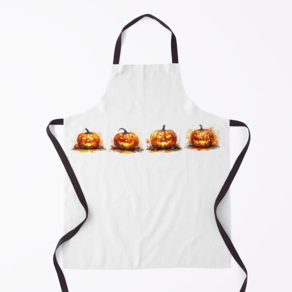 Item preview, Watercolor Jack O’Lanterns with Autumn Leaves designed and sold by katifinell.