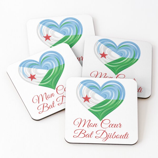 Item preview, Mon Cœur Bat Djibouti – Djibouti Flag Heart Design designed and sold by DjibProp.