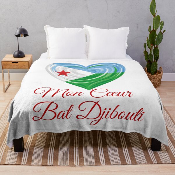 Item preview, Mon Cœur Bat Djibouti – Djibouti Flag Heart Design designed and sold by DjibProp.