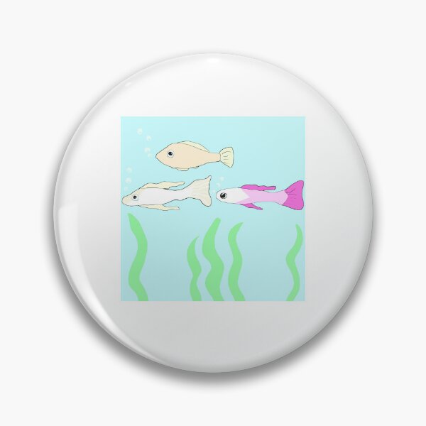 Item preview, Cute Kawaii Guppy Fish Colorful Pearl White and Pink Guppies Cartoon Aquarium Art designed and sold by Najomiartstudio.