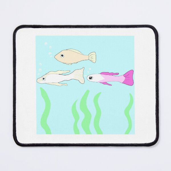Item preview, Cute Kawaii Guppy Fish Colorful Pearl White and Pink Guppies Cartoon Aquarium Art designed and sold by Najomiartstudio.