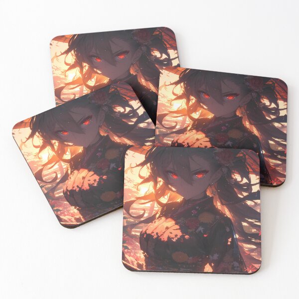 Item preview, Akame Akame Ga Kill Kimono Parasol Sunset Glow Red Eyes designed and sold by Spraykart.