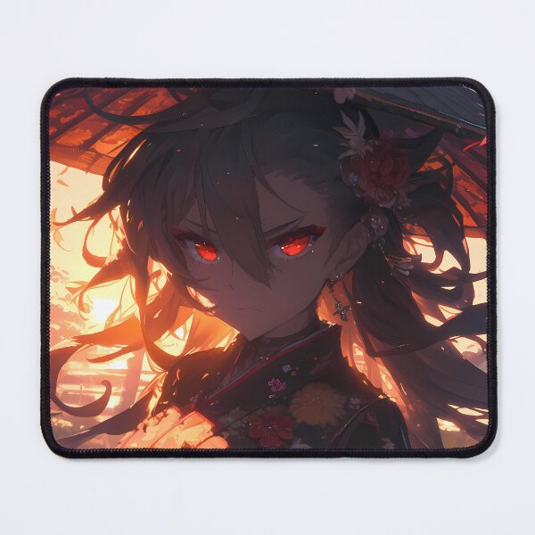 Item preview, Akame Akame Ga Kill Kimono Parasol Sunset Glow Red Eyes designed and sold by Spraykart.