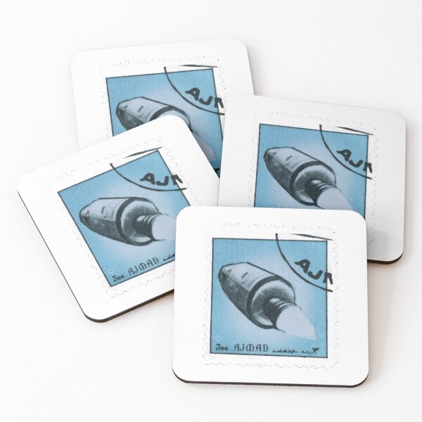 Item preview, Space Shuttle Blue Vintage Postage Stamp designed and sold by red-amber65.