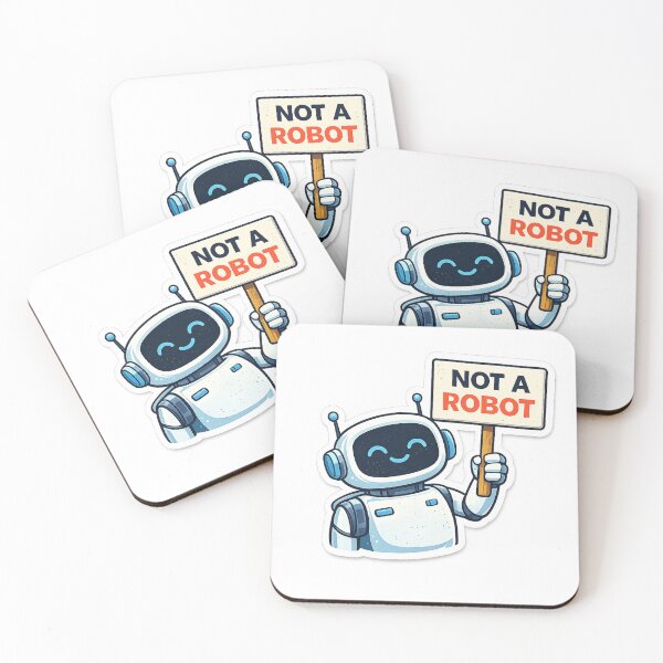 Item preview, Not A Robot – Funny AI Robot Sticker designed and sold by EOVM.