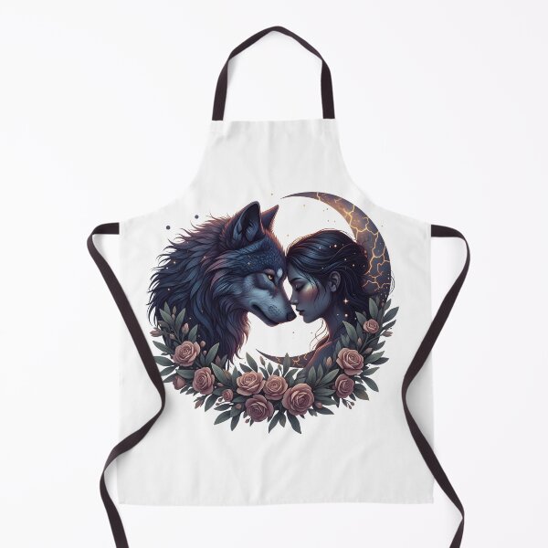 Item preview, Wolf and Moon Goddess , Mystical Woman Wolf Illustration designed and sold by BARKAcreations.