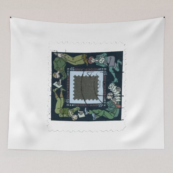 Item preview, Nederland Square Characters Vintage Postage Stamp designed and sold by red-amber65.
