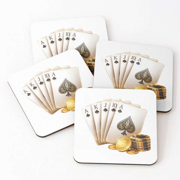 Item preview, Golden poker cards and chips for a high stakes game night designed and sold by Creative88Art.