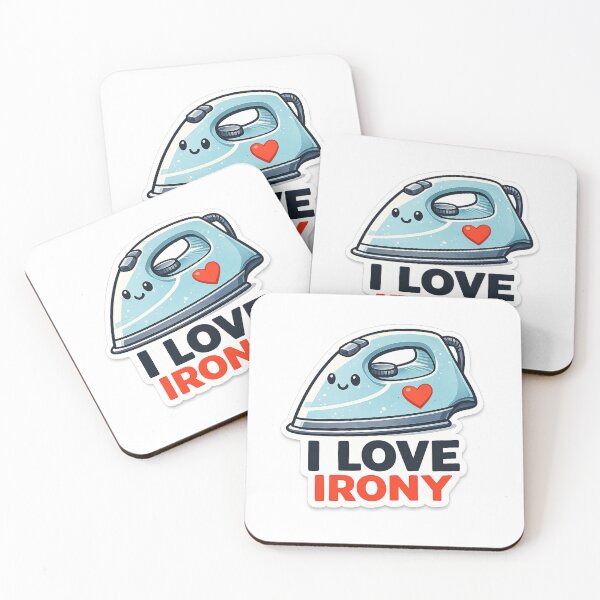 Item preview, I Love Irony – Funny Iron Cartoon Sticker designed and sold by EOVM.