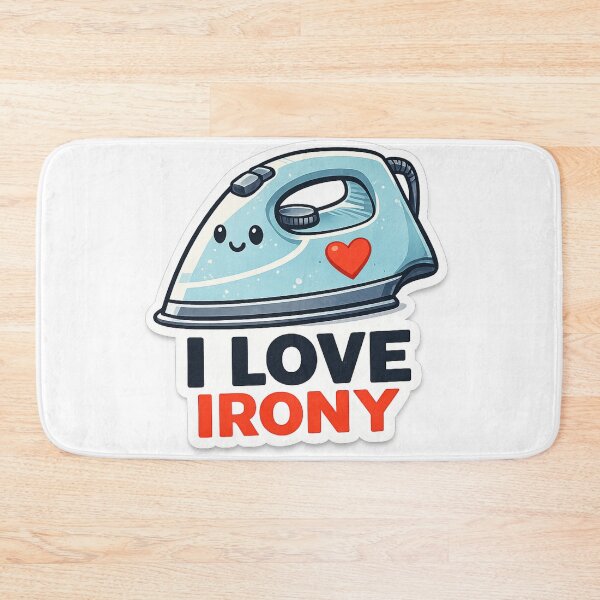 Item preview, I Love Irony – Funny Iron Cartoon Sticker designed and sold by EOVM.