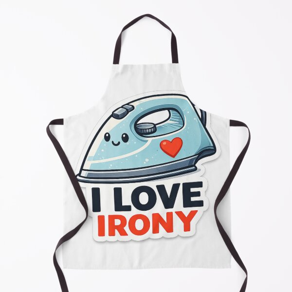 Item preview, I Love Irony – Funny Iron Cartoon Sticker designed and sold by EOVM.