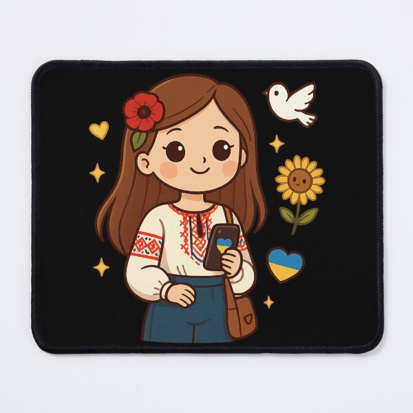 Item preview, Modern Ukrainian girl in kawaii style designed and sold by KawaiiHero.