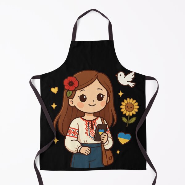 Item preview, Modern Ukrainian girl in kawaii style designed and sold by KawaiiHero.