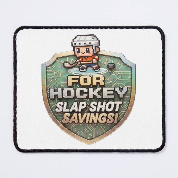 Item preview, Pixelated hockey player badge with circuit board design and savings offer designed and sold by Creative88Art.