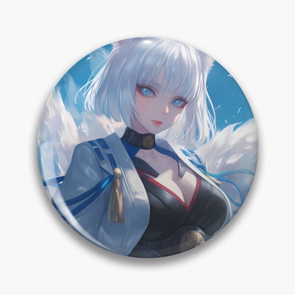 Item preview, Kaga Azur Lane Fox Ears White Hair Blue Outfit Icy Serenity designed and sold by Spraykart.