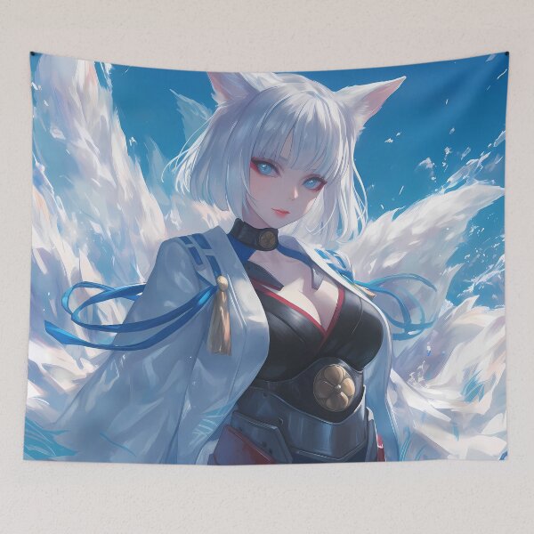 Item preview, Kaga Azur Lane Fox Ears White Hair Blue Outfit Icy Serenity designed and sold by Spraykart.