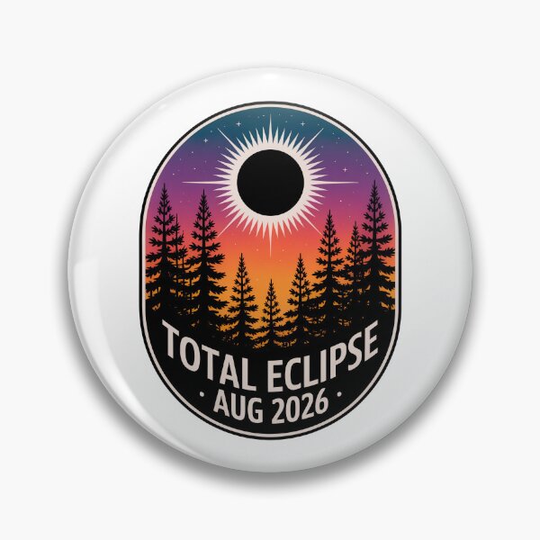 Item preview, Total Solar Eclipse August 2026 Vintage Forest Badge designed and sold by TanyaRe.