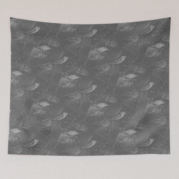 Item preview, Birds on a Branch Embossed Style Pattern in Gray designed and sold by Artistestella.