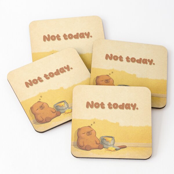Item preview, Lazy Capybara Painting Wall – Not Today Vibes designed and sold by a'emma.