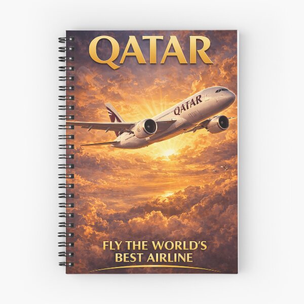 Artikelvorschau, Qatar Airways Dreamliner Goldenes Zeitalter Reiseplakat entworfen und verkauft von Skyframe Aviation.