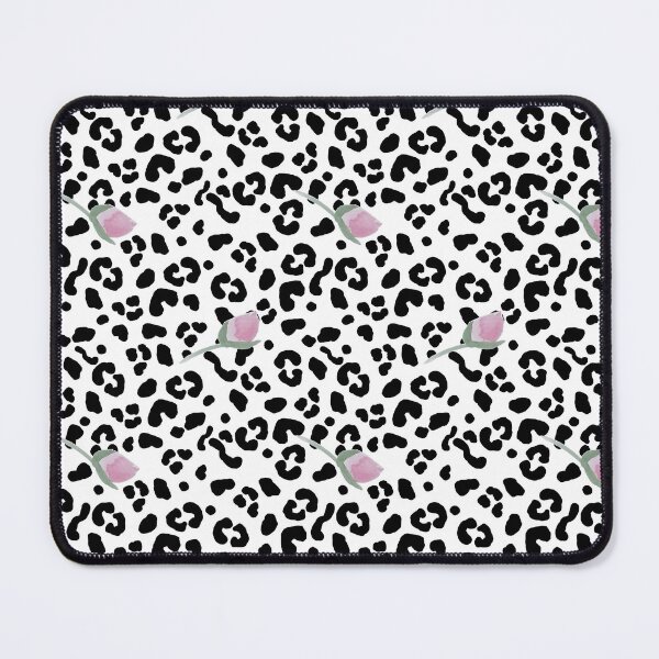 Item preview, Black and white Leopard & pink Rosebud Print designed and sold by PoppeeFrost.