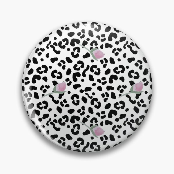 Item preview, Black and white Leopard & pink Rosebud Print designed and sold by PoppeeFrost.