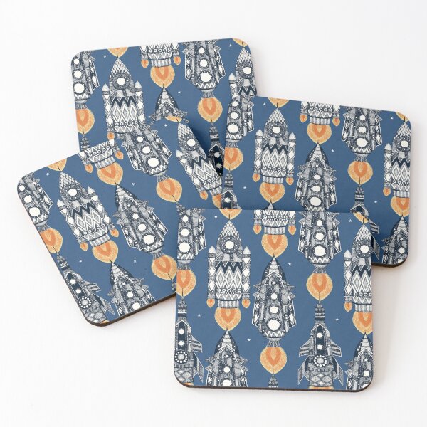 Item preview, space rockets navy designed and sold by scrummy.