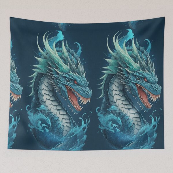 Item preview, Azure Dragon Crest in Ocean designed and sold by BodaZZ.
