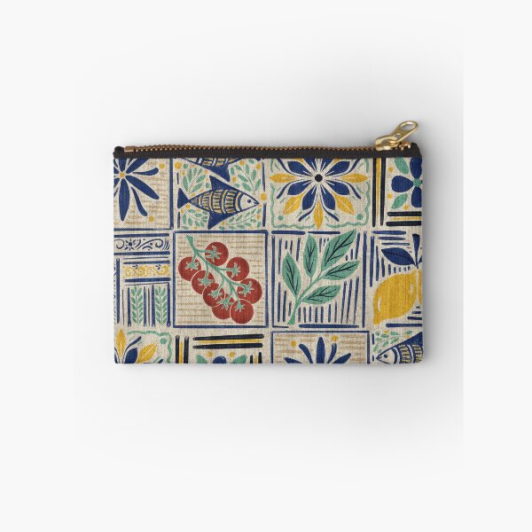 Item preview, Large scale of Mediterranean Tile Pattern with Lemons Sardines and Tomatoes designed and sold by DColourMuse.