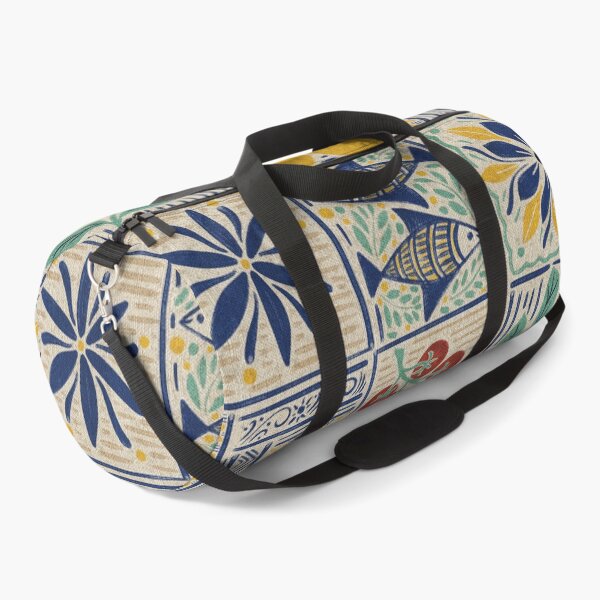 Item preview, Large scale of Mediterranean Tile Pattern with Lemons Sardines and Tomatoes designed and sold by DColourMuse.