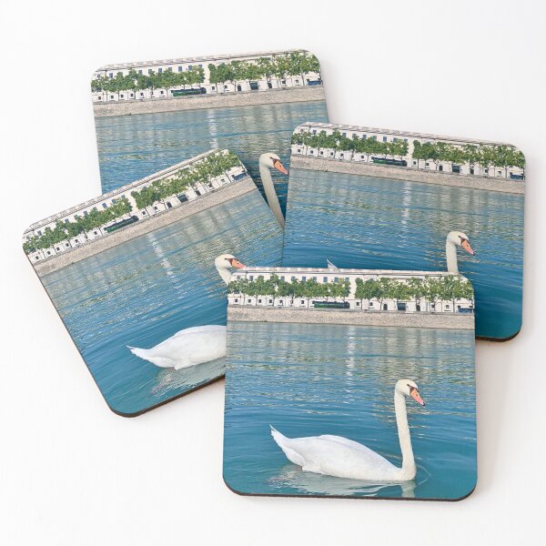 Item preview, Serene Swan at the Rhône: Classic Lyon Architecture Aesthetic designed and sold by StickersPhotoPaintings.
