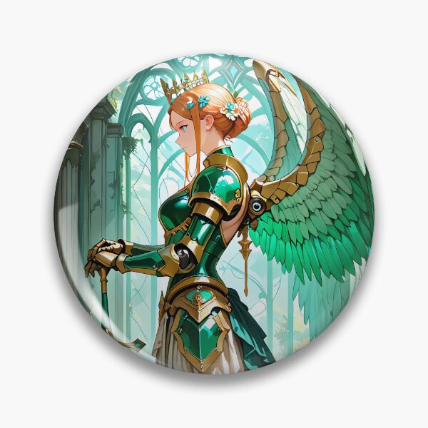 Item preview, AETHELGARD: Emerald Winged Angel Fantasy Seraph Warrior Art designed and sold by BorgSpareParts.