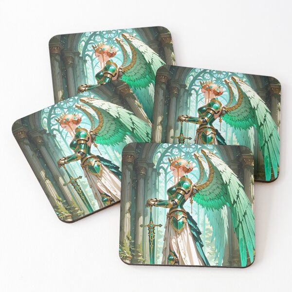 Item preview, AETHELGARD: Emerald Winged Angel Fantasy Seraph Warrior Art designed and sold by BorgSpareParts.