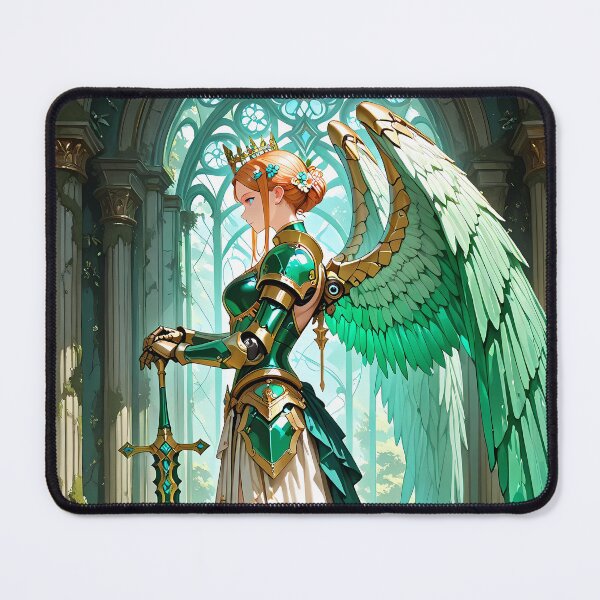 Item preview, AETHELGARD: Emerald Winged Angel Fantasy Seraph Warrior Art designed and sold by BorgSpareParts.