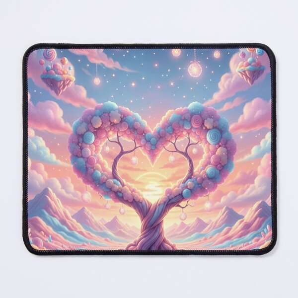 Item preview, Candy Dream Heart Tree – Pastel Fantasy Landscape designed and sold by Herzbaumatelier.