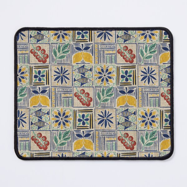 Item preview, Medium scale of Mediterranean Tile Pattern with Lemons Sardines and Tomatoes designed and sold by DColourMuse.