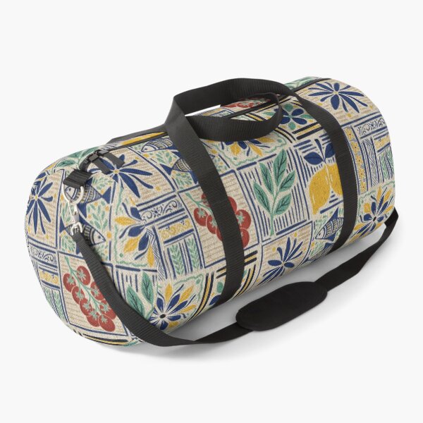 Item preview, Medium scale of Mediterranean Tile Pattern with Lemons Sardines and Tomatoes designed and sold by DColourMuse.