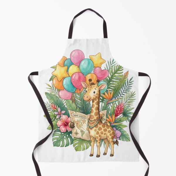Item preview, Cute Giraffe with Colorful Balloons Safari Illustration designed and sold by Biwbiwty.
