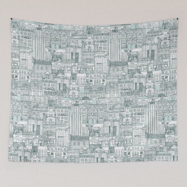 Item preview, Durham NC toile mint designed and sold by scrummy.