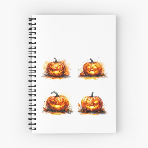 Item preview, Watercolor Jack O’Lantern with Autumn Leaves designed and sold by katifinell.